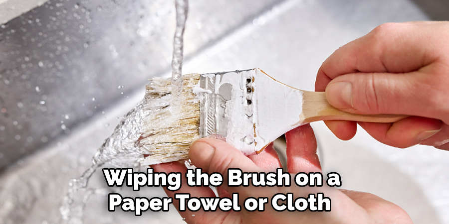 Wiping the Brush on a 
Paper Towel or Cloth  